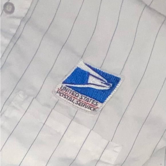 USPS BUTTON DOWN PINSTRIPE DRESS UNIFORM SHIRT - Picture 3 of 9